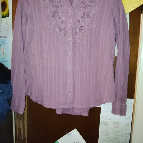 FREE PEOPLE Floral Embroidered Button Up Shirt 🆕 - Picture 5 of 11